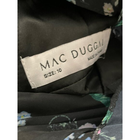 Mac Duggal Sz 10 Black Floral Beaded Waist Formal Gown Maxi Dress NWT - Picture 9 of 10